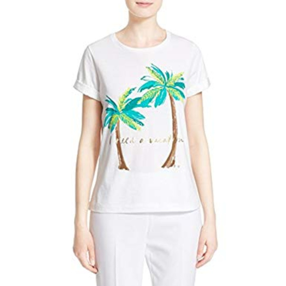 kate spade Tops - Kate Spade Brooke Street Tee "I Need a Vacation"